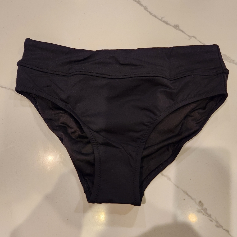 Garnet Hill womens active midi swim bottom black size 6